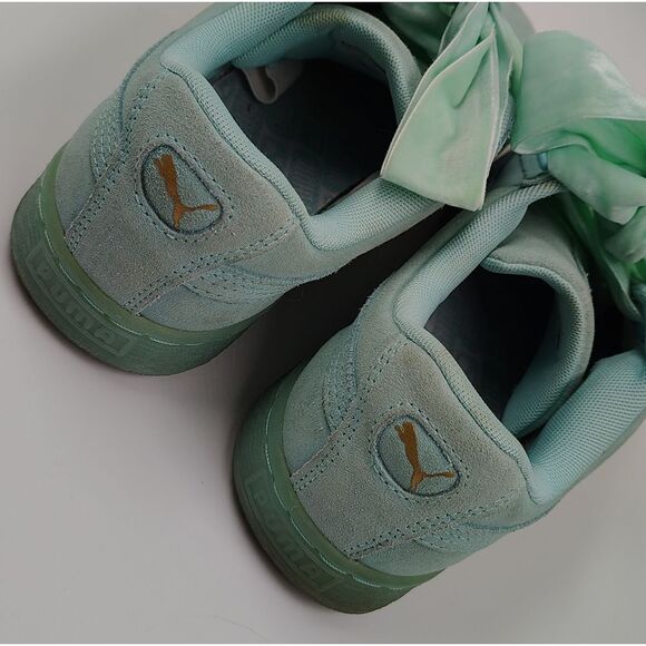 Puma Heart Reset Suede Velvet Bow Sneakers Shoes Sz 10 - Picture 14 of 16
